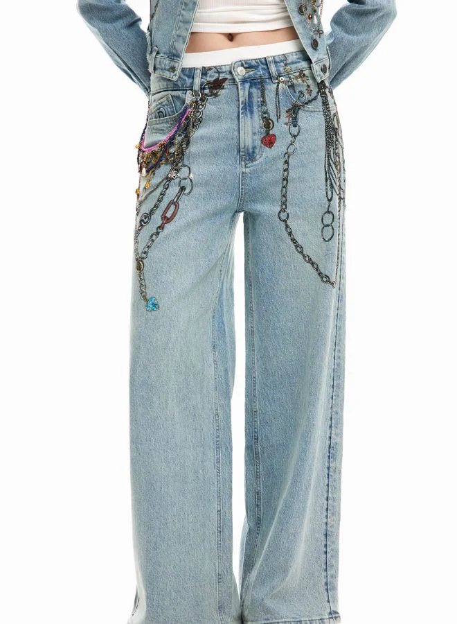 DESIGUAL Jeans trousers chains